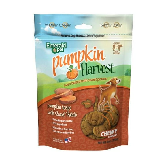 Emerald Pet Pumpkin Harvest Chewy Dog Treats Pumpkin/Sweet Potato 6oz.