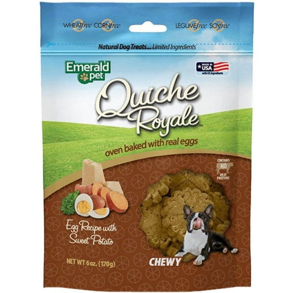 Emerald Pet Quiche Royal Sweet Potato Treat for Dogs [Dog, Treats Packaged] 6 oz