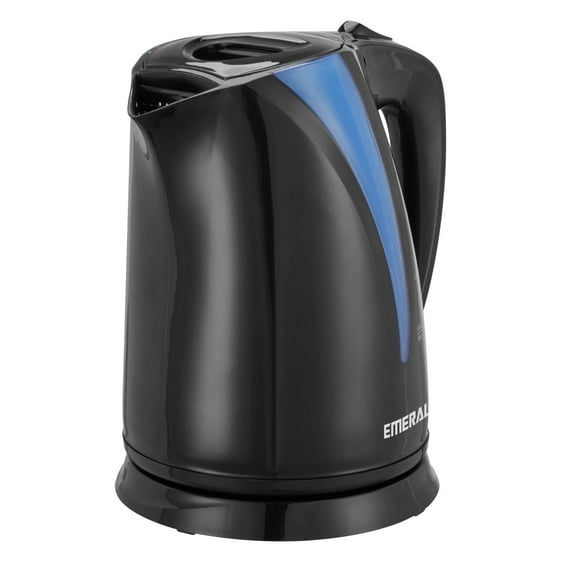 Emerald Plastic Electric Kettle, Countertop Tea Kettle Water Boiler Heater, 2L, Black
