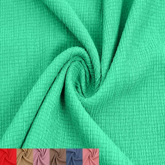 Emerald Poly Spandex Crepe Fabric by the Yard , DIY Projects by the Yard