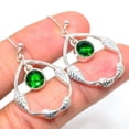thumbnail image 1 of Emerald Quartz Bali (Simulated) 925 Sterling Silver Earring 1.7" S2659, Gemstone Silver Jewelry, New Year Sale, Valentin's Day Gift, 1 of 2