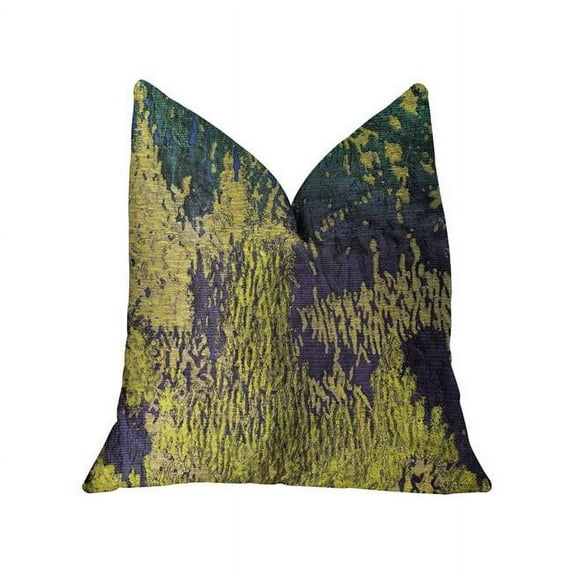Emerald Rainforest Green, Yellow & Blue Luxury Throw Pillow, 20 x 36 in. King