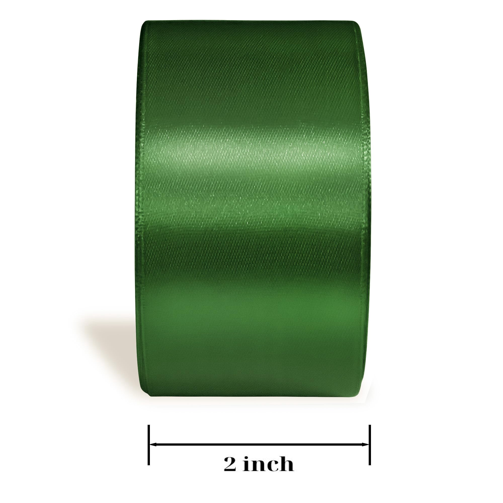 Emerald Ribbon 2 inch Double Face Ribbons for Crafts Gift Ribbon Satin ...
