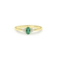 thumbnail image 1 of Emerald Ring, 14k Gold Plated 925 Sterling Silver Engagement Ring with Emerald and Diamonds, Genuine Natural Emerald Ring, Dainty Wedding Ring, May Birthstone, 1 of 5