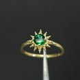 thumbnail image 1 of Emerald Ring Gold Plated 925 Silver Ring, Sunbeam Emerald Ring, Dainty Green Stone Ring, Thin Gold Ring, Tiny Gold Ring, Sunshine Gold, 1 of 5