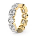 thumbnail image 1 of Emerald & Round Shape Lab Grown Diamond Carmen Bazel Eternity Ring For Women | 5 Carat IGI Certified 14K Yellow Gold | FG-VS Quality Friendly Diamonds Eternity Ring Size 4, 1 of 4