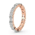 thumbnail image 1 of Emerald & Round Shape Lab Grown Diamond Emory Eternity Ring For Women | 7 Carat IGI Certified 14K Rose Gold | FG-VS Quality Friendly Diamonds Eternity Ring Size 8.5, 1 of 4