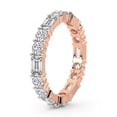 thumbnail image 1 of Emerald & Round Shape Lab Grown Diamond Emory Eternity Ring For Women | 5 Carat IGI Certified 14K Rose Gold | FG-VS Quality Friendly Diamonds Eternity Ring Size 7.5, 1 of 4
