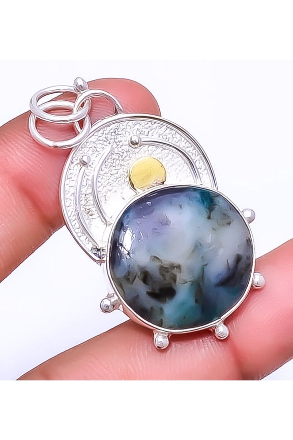 Emerald - Sakota Mines Designer Handmade 925 Sterling Silver Pendant 1.95" P32