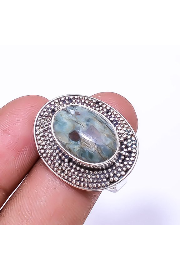 Emerald - Sakota Mines (Lab-Created) 925 Sterling Silver Bali Ring S.9.5 R8, Gemstone Jewelry, Birthday Gift, Christmas Gift