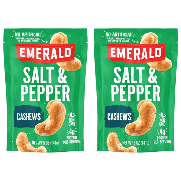 Emerald Salt and Pepper Cashews 5 oz ( 2 Pack)