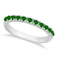 thumbnail image 1 of Emerald Semi-Eternity Band Stackable Ring in 14K White Gold (0.38 ct), 1 of 4