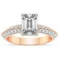 thumbnail image 1 of Emerald Shape 3 Carat IGI Certified Lab Grown Diamond Ring | 14K Rose Gold | Dua Side Stone Knife Edge Lab Diamond Ring | FG-VS1-VS2 Quality Friendly Diamonds, 1 of 1