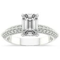 thumbnail image 1 of Emerald Shape 4 Carat IGI Certified Lab Grown Diamond Ring | 14K White Gold |Dua Side Stone Knife Edge Diamond Ring | FG-VS1-VS2 Quality Friendly Diamonds, 1 of 5
