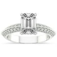 thumbnail image 1 of Emerald Shape 4 Carat IGI Certified Lab Grown Diamond Ring | 14K White Gold |Dua Side Stone Knife Edge Diamond Ring | FG-VS1-VS2 Quality Friendly Diamonds, 1 of 5