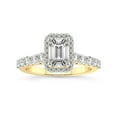 thumbnail image 1 of Emerald Shape 4 Carat IGI Certified Lab Grown Diamond Ring | 14K Yellow Gold | Vionna Round Halo Lab Diamond Engagement Ring | FG-VS1-VS2 Quality Friendly Diamonds, 1 of 5
