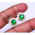 thumbnail image 1 of Emerald (Simulated) 925 Sterling Silver Bali Earring 1.17" E_9325_112_37, Gemstone Silver Jewelry, New Year Sale, Valentin's Day Gift, 1 of 2