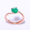 thumbnail image 1 of Emerald (Simulated) 925 Sterling Silver Rose Gold Plated Ring Adjst C7377-11_2, Gemstone Jewelry, Birthday Gift, Christmas Gift, 1 of 4