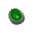 Emerald Simulated Gemstone 925 Sterling Silver Ring V8043, Emerald Ring ...