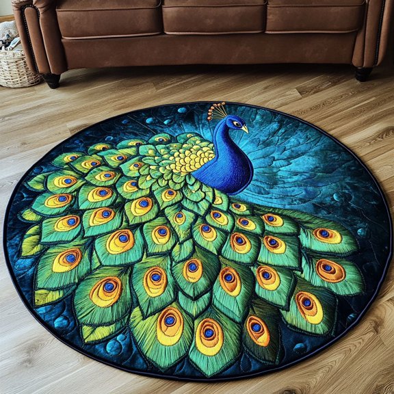 Emerald Splendor 3D All Over Printed Quilted Round Mat BTO11092540