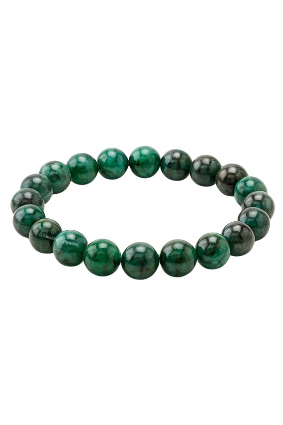 Emerald Stretchable Crystal Bracelet - 8mm Beaded Bracelet and Healing Stones