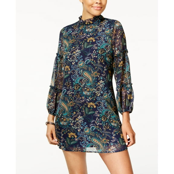 Emerald Sundae Juniors Printed Ruffled Dress Navymulti XS