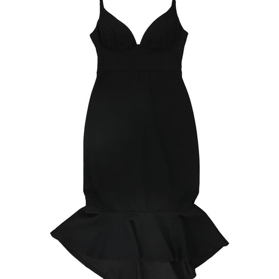 Emerald Sundae Womens Illusion Mermaid Bodycon Dress, Black, Medium