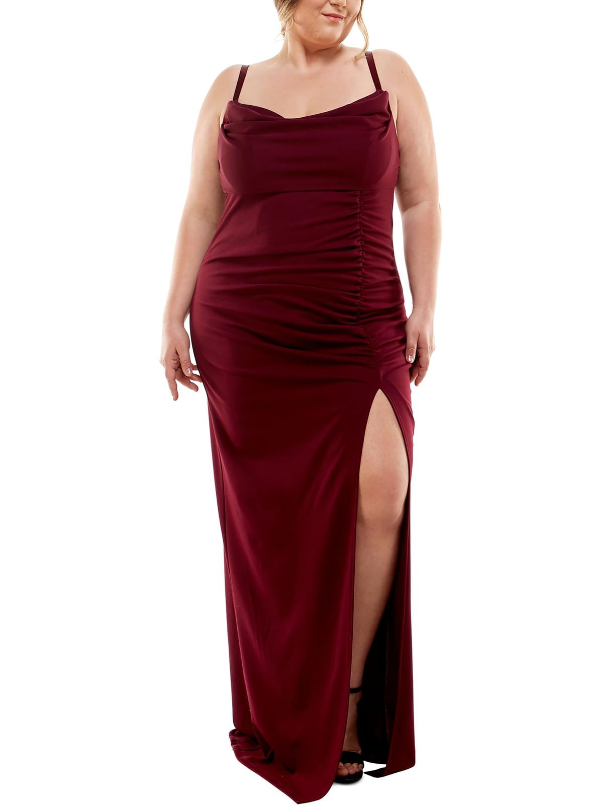 emerald sundae maxi dress Emerald Sundae Trendy Plus Size Cowlneck Side-Ruched Maxi Dress, Created for Macy's