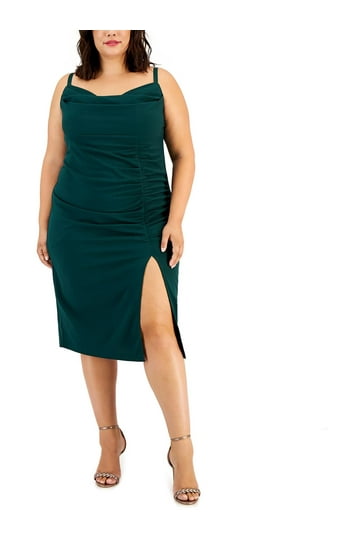emerald sundae green dress Emerald Sundae Dress Juniors L Green Satin One Shoulder Stretch Party NEW READ