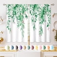 thumbnail image 1 of Emerald Teal Eucalyptus Botanical Leaves Floral Kitchen Window Curtains Over Sink Farmhouse Flower Spring Small Treatment Cafe Short Curtains for Bathroom Treatment Tier Drapes 27.5x39 inch, 1 of 6