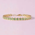 thumbnail image 1 of Emerald Tennis Bracelet,14K Gold Plated over sterling silver Emerald Bracelet,heart Emerald Tennis Bracelet, Emerald Layering Bracelet For Women Gift, 1 of 4