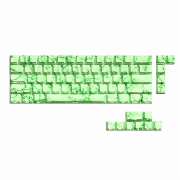 Emerald Theme Keycap Set Original PBT 64/74Keys Side Engraveds Translucents Keycaps for Gaming Mechanical Keyboards