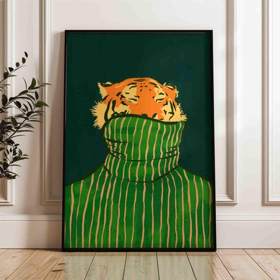 Emerald Tiger Green Orange Animal Wall Decor