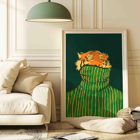 Emerald Tiger Green Orange Wall Decor