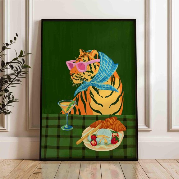 Emerald Tiger Green Orange Wall Decor