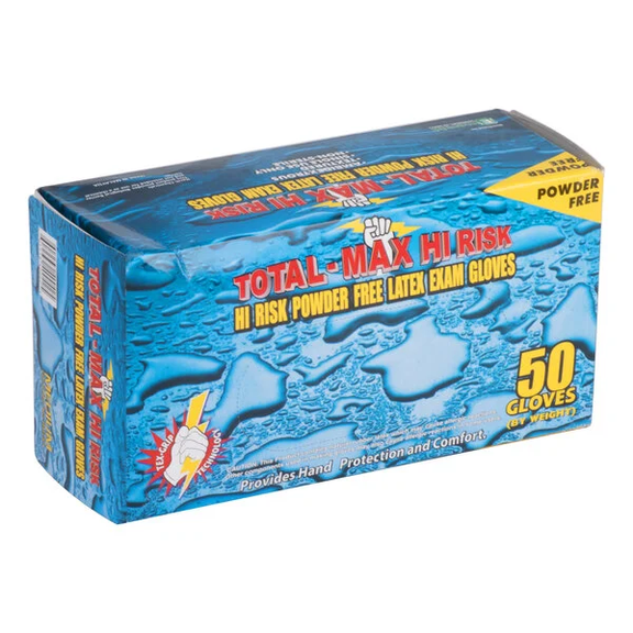 Emerald Total Max High Risk Latex Powder-Free Exam Gloves 15 mil  Large, Case (10 BX/CS)
