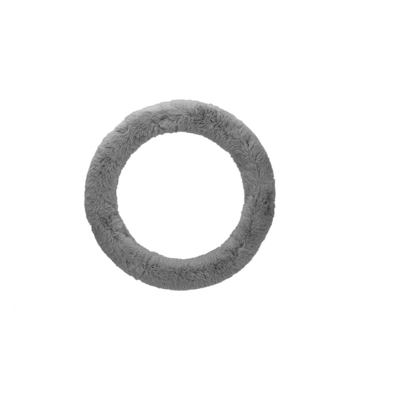 Emerald Universal 14.6"-15.4" Plush Steering Wheel Cover, Soft Faux Fur - Grey