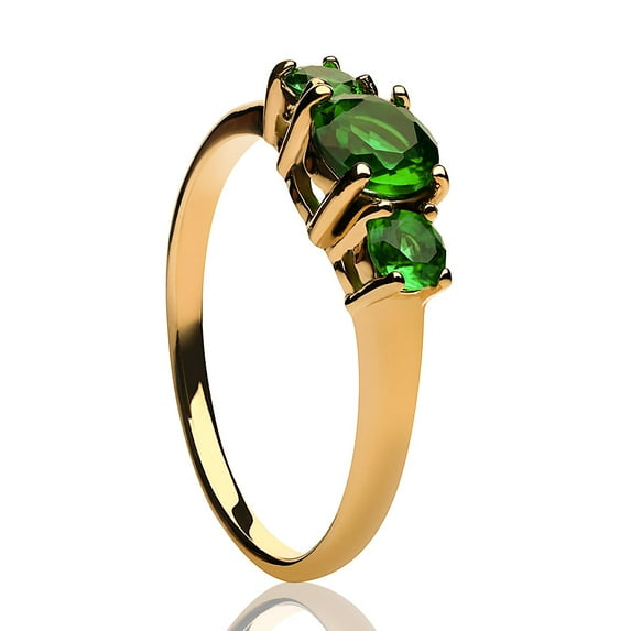 Emerald Wedding Ring - Solitaire Wedding Ring - Titanium Wedding Ring - Engagement Ring, 6.25