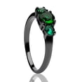 thumbnail image 1 of Emerald Wedding Ring - Solitaire Wedding Ring - Titanium Wedding Ring - Gunmetal Ring, 6.25, 1 of 3