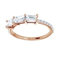 thumbnail image 1 of AFFY Emerald White Natural Diamond Three Stone Engagement Ring In 14K Solid Rose Gold (1.62 Ct), 1 of 1