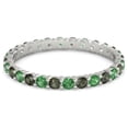 thumbnail image 1 of Emerald With Green Apatite Round 2.50 MM Eternity 925 Sterling Silver Women Wedding Ring, 1 of 5