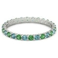 thumbnail image 1 of Emerald With London Blue Topaz Round 2.50 MM Eternity 925 Sterling Silver Women Wedding Ring, 1 of 5
