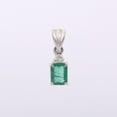 thumbnail image 1 of Emerald and Diamond Pendant 14K White Gold Prong Setting Anniversary Gift Gift Pendant for Beloved, 1 of 4