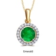 thumbnail image 1 of Emerald and White Sapphire Birthstone Pendant in Sterling Silver, 1 of 3