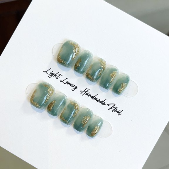 Emerald smudging simple pure hand-worn nail smudging Japanese ns style advanced nail art sticker
