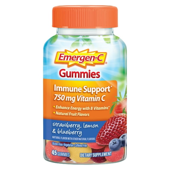 Emergen-C Adult Vitamin C Gummies for Immune Support, Fruit, 45 Ct
