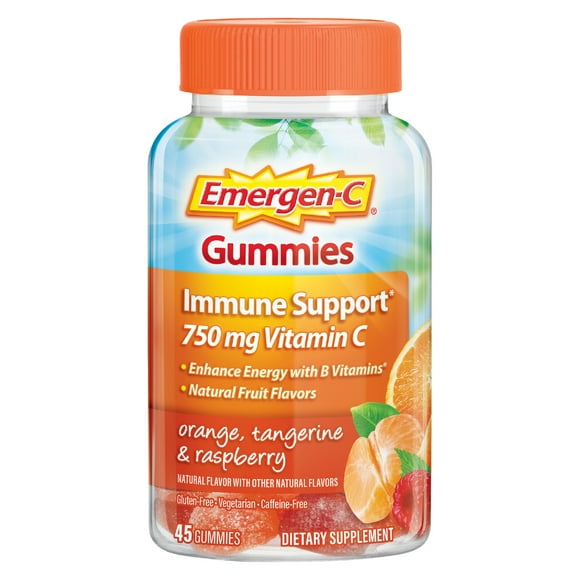 Emergen-C Adult Vitamin C Immunity Supplement Gummies, Fruit Flavors, 45 Ct