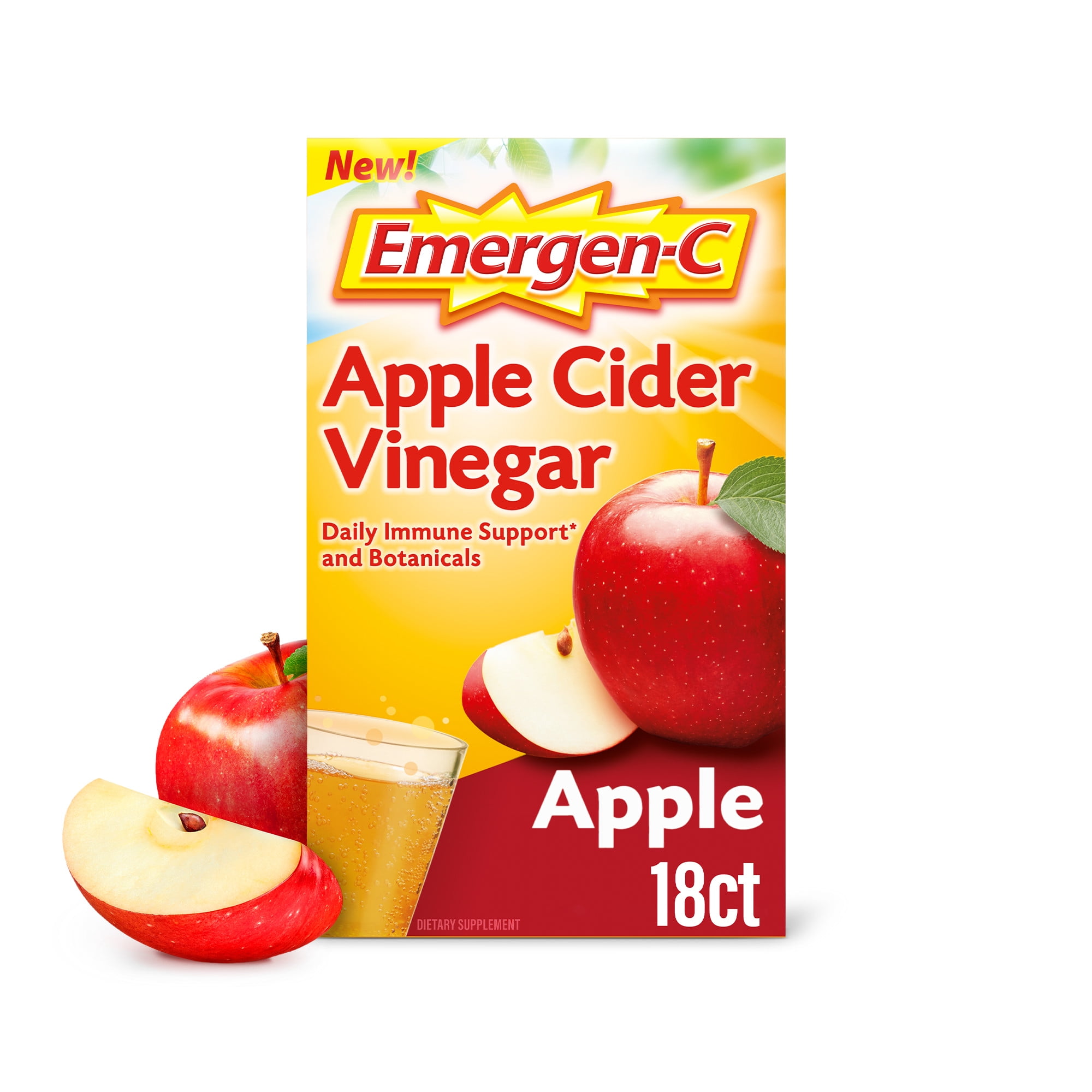 EmergenC Apple Cider Vinegar Vitamin C Fizzy Drink Mix, Immune Support