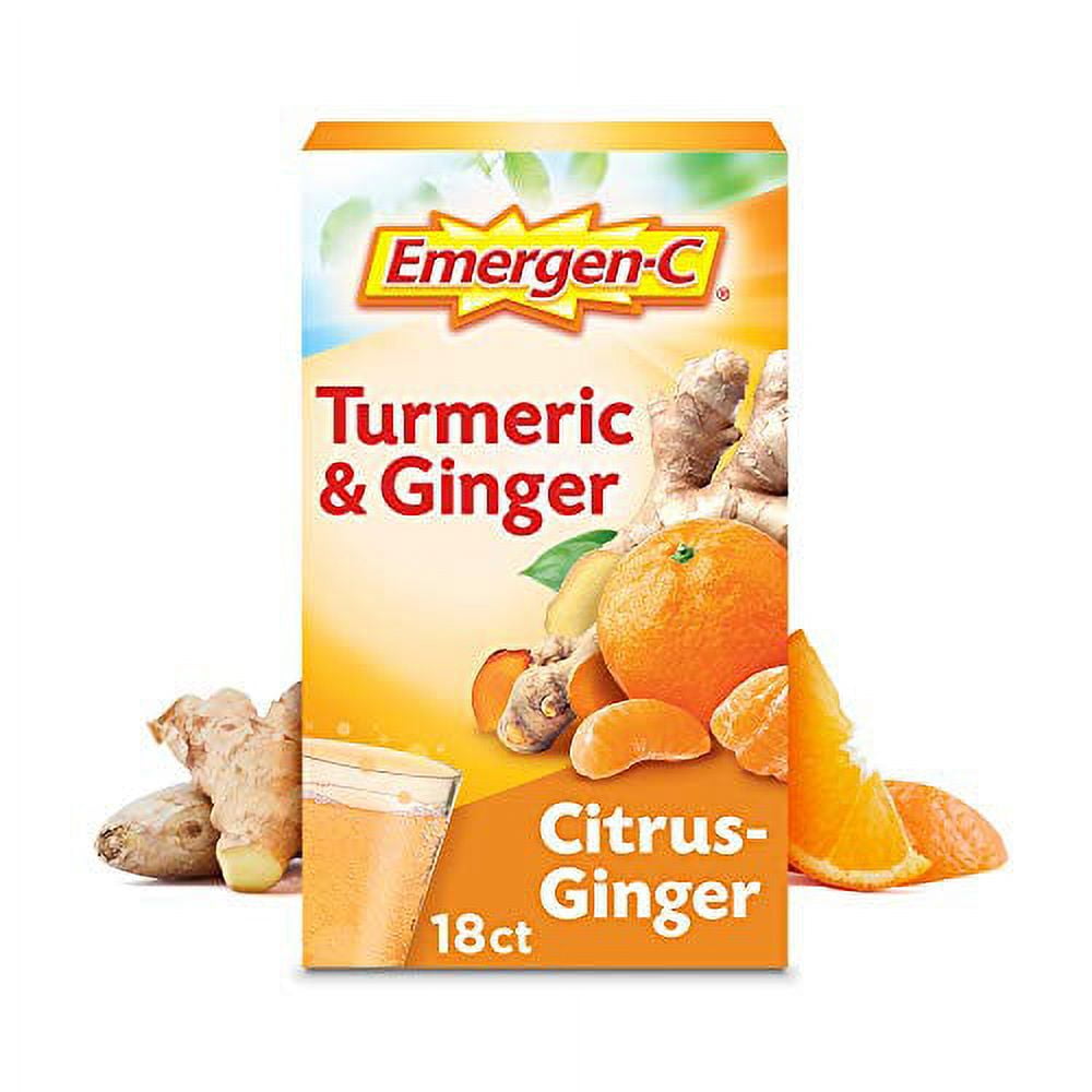 Emergen C Citrus Ginger Fizzy Drink Mix Turmeric And Ginger Immune Support Natural Flavors 