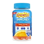 Emergen-C Immune+ Gummies Vitamin C Supplement for Immune Support, Super Orange, 45 Ct